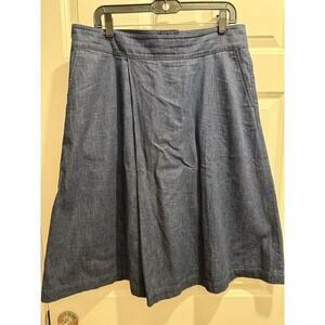 Blackhorse Lane Ateliers Women's Skirt 100%‎ Cotton Denim Pleated XL E18 England